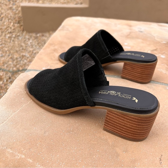 Koolaburra Shoes - Koolaburra By UGG Open Toe Slip On Sandals Suede 6.5 Black 2” Block Heel